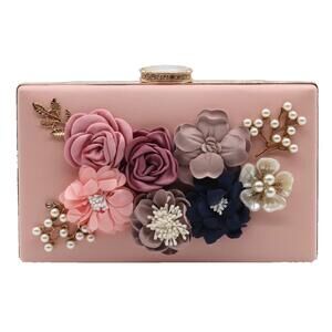 8315 Flower Clutch Purse Floral Evening Bags for Wedding Bride Formal Party